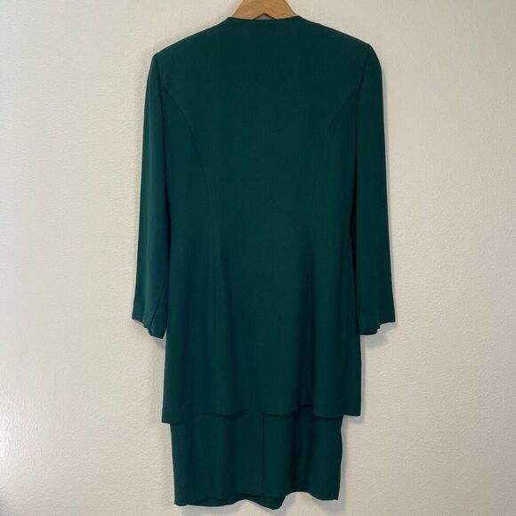 Vintage R&M Richards Hunter Green Lace Modest Dress Size 8 - Picture 6 of 9